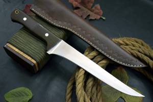 Handmade Fillet <b>Knife</b> D2 Steel Blade Micarta Handle With Leather Sheath Outdoor <b>Knife</b> , <b>Fish</b> Cutting <b>Knife</b> - Product Image 3