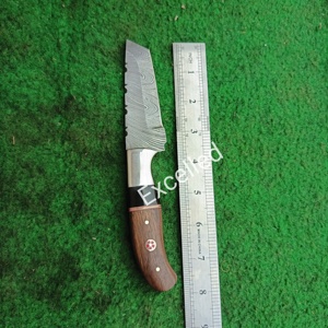 Couteau de survie tactique en acier damassé fait à la main couteau de camping de chasse Skinner personnalisable OEM avec gaine en cuir - Product Image 4