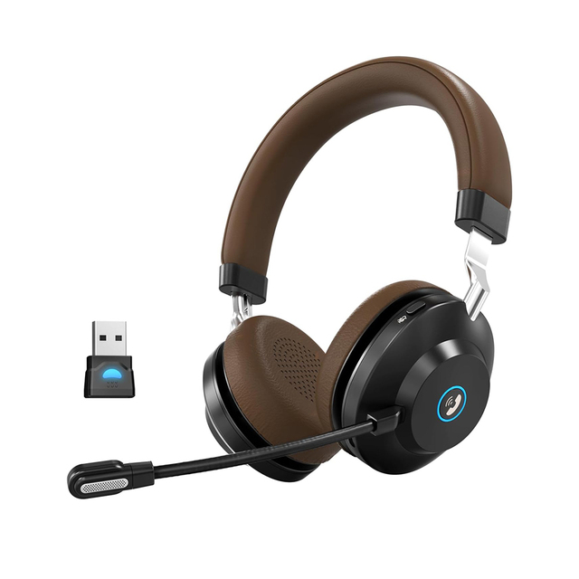 Wireless Headset with ENC Mic USB Dongle 45Hrs Talktime Wireless Headset with Mic Mute for Office PC Laptop Call Center