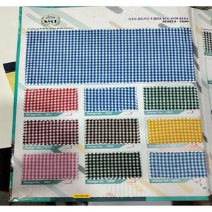 Tissu en polyester à carreaux écossais, tissage uni teint en fil, pour uniforme scolaire, durable et de qualité export - Product Image 1