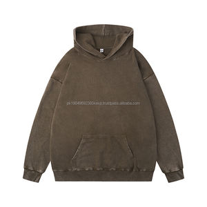 เสื้อฮู้ดดี้ปักลายแบบกำหนดเอง 350 แกรม ผ้าซันเฟด ทรงโอเวอร์ไซส์ สตรีทแวร์ ยูนิเซ็กส์ ผ้าฝ้ายเนื้อหนัก สไตล์ดิสเทรส สำหรับผู้ชาย ล้างสีแบบแอซิดวอช - Product Image 3