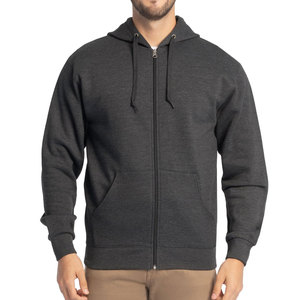 Sudaderas con capucha y cremallera completa para hombre, gruesas, lisas, de gran tamaño, al por mayor. - Product Image 1