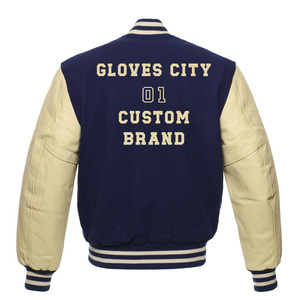 เสื้อแจ็กเก็ตเบสบอลสำหรับผู้ชายสไตล์ทีมตัวแทนมหาวิทยาลัยออกแบบได้ตามต้องการตัวเสื้อขนสัตว์พร้อมปลอกหนังเคลือบมาตรฐาน - Product Image 3