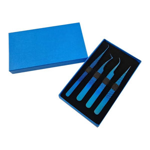 Pince à cils multifonction en acier inoxydable de haute qualité, personnalisée, outils de maquillage, pince à cils de couleur bleue - Product Image 3