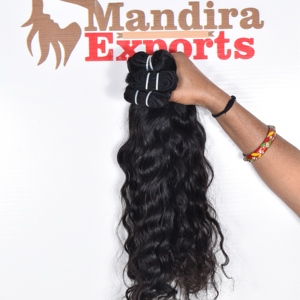 Extensiones de cabello humano virgen alineadas con cutícula Natural 100%, rizos de ondas de proveedor de templo indio de tejido ondulado profundo sedoso negro barato - Product Image 6