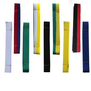 Ремни цвета Каратэ с логотипом на заказ, ремни для занятий боевыми искусствами, хлопковые ремни для дзюдо, карате, бджи, тхэквондо