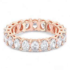 Anillo de Boda de Eternidad Completa con Diamante de Corte Ovalado de Moissanita de 3.00 Quilates E-F/VVS-VS, Hecho en Plata de Ley para Mujer - Product Image 1