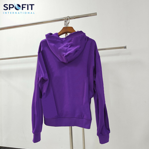 Sudaderas con capucha de invierno de algodón 100% de gran tamaño teñido liso logotipo personalizado impresión personalizada estilo Hip Hop Streetwear hombro caído - Product Image 3