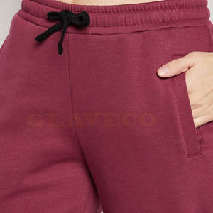 Color sólido algodón polar invierno Casual largo mujer chándal 2 piezas con capucha transpirable profesional - Product Image 6