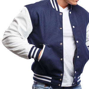 Chaqueta Universitaria Americana para Hombre, Estilo Letterman, Cuerpo de Lana, Transpirable, Ecológica, Cierre Frontal con Cremallera, Diseño Vintage con Parches, Estilo Bomber - Product Image 4