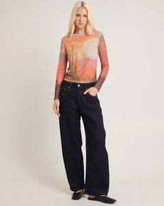 Top Corto de Malla con Media Manga, Estampado Ecológico, Estilo Urbano, Ajuste Holgado, para Verano - Product Image 3