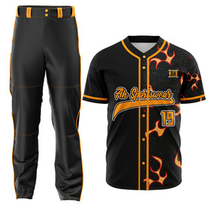 ชุดเสื้อเจอร์ซีย์เบสบอลซอฟต์บอลแห้งเร็วระบายอากาศได้ดีชุดเล่นกีฬาแบบซับลิเมชันคงทน - Product Image 6