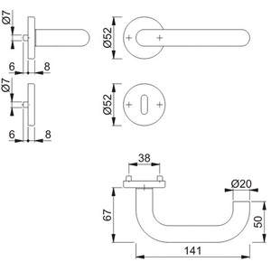 ชุดกุหลาบสแตนเลสรูปตัวยู E138Z ปารีส/42KV/42KVS F69 OB DIN ซ้าย/ขวา d/d hoppe - Product Image 4