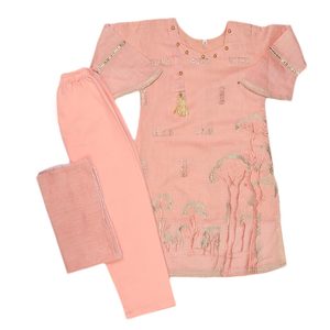 Costume fantaisie brodé pour filles 3 pièces - Rose - Product Image 1