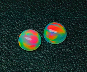 Pierre précieuse en vrac d'opale naturelle-Gemmes d'opale polies de forme ronde-Pierres lisses d'opale de cristal de Welo des mines éthiopiennes - Product Image 1