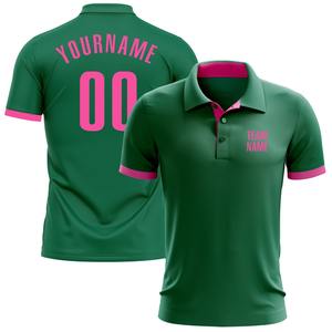 Vente en gros de vêtements de sport industrie Polo de golf personnalisé Kelly Green Pink Performance - Product Image 1