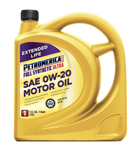 Huile moteur Petromerica entièrement synthétique ULTRA, lubrifiant automobile anti-usure SAE 0W-20, lot de 3, 5 quarts - Product Image 1