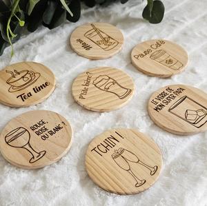 Sous-verres en bois écologiques pour un usage quotidien, des événements festifs et des occasions spéciales - Product Image 4