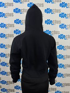 OEM Custom Logo Women's Y2K <b>Long</b> <b>Sleeve</b> <b>Cropped</b> Hoodie Breathable Cotton Polyester Knitted Winter Sport Clothing Silk Lined - Product Image 3