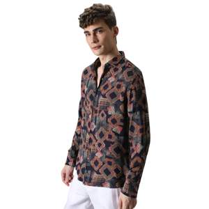 Camisa de plumas de coral verde azulado de moda Cuello regular Costura fina Diseño vibrante para un estilo sin esfuerzo y comodidad diaria - Product Image 4