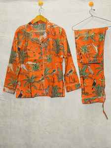 Pyjama sexy en coton biologique à col en V pour femmes respirant doux costume de nuit Jungle imprimés d'animaux grande taille vêtements de nuit confortables - Product Image 4