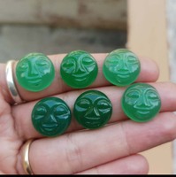 Cabochon en labradorite naturelle et pierre de lune sculpté en forme de visage souriant pour la fabrication de bijoux en gros