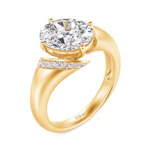 Bague de fiançailles Jeulia Galaxy avec diamant taille ovale et serti en croix - Product Image 2