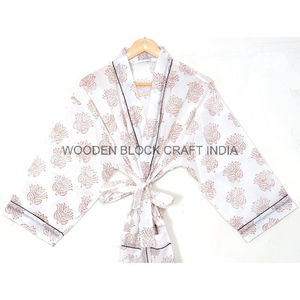 Kimono de algodón drapeado elegante con diseño simple y sofisticado kimono con escote en V con diseño simple y estampado floral para ropa informal - Product Image 3