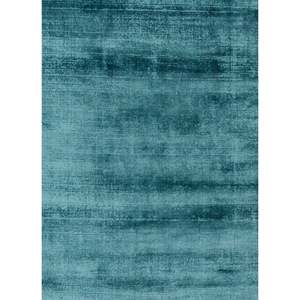 Jaipur Rugs UK-Modern Basis Blue Hand Loom Viscose Rug Phpv-20 Solid Color Rectangle <b>Cow</b> Hide for Living Room and Hallway - Product Image 3