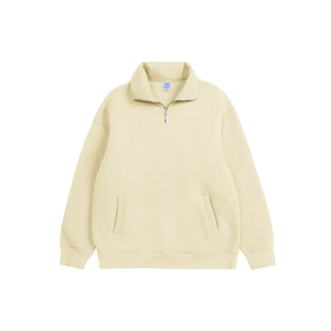 Pull à demi-fermeture éclair en polaire lourde avec logo personnalisé 1/4 pull à quart de fermeture éclair pull à col de chemise pull à col roulé - Product Image 5