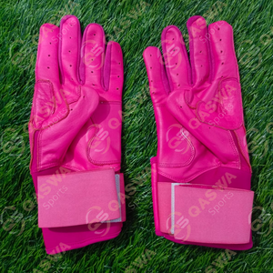 Gants de baseball en cuir de vachette de couleur rose avec sangle réglable, nouveaux gants de sport respirants et durables - Product Image 3
