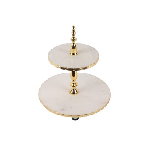 Servidor de soporte de pastel con Base de Metal plateado de piedra de ágata pulida más vendida para el hogar, Hotel, decoración de boda, producto artesanal Natural - Product Image 6