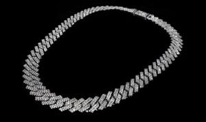 Chaîne cubaine glacée de 10 mm avec sertissage à griffes, moissanite, bijoux de luxe hip-hop plaqués argent - Product Image 2