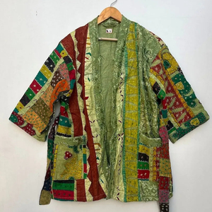 Chaqueta Kantha DE TRABAJO cortado, chaqueta Kantha hecha a mano, chaqueta de retazos, chaqueta bordada, chaqueta Kimono, chaqueta acolchada, abrigo de estilo - Product Image 1