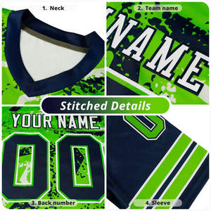 Camiseta de fútbol sublimada personalizada con nombre del equipo y número, uniforme deportivo transpirable de secado rápido con cuello en V - Product Image 3