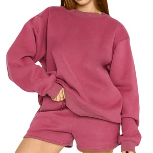 Conjunto de Sudadera y Pantalones Cortos Casuales Personalizados para Hombre, Otoño Invierno, Talla Grande, Mezcla de Algodón y Poliéster, Cuello Redondo, 2 Piezas, Cintura Elástica, Secado Rápido - Product Image 1