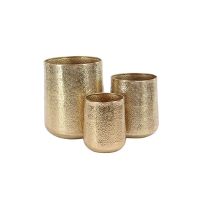 Maceta de metal ron de alta calidad con acabado antiguo de cobre, maceta de metal para plantas de flores, decoración de jardín interior y exterior para Hotel - Product Image 6