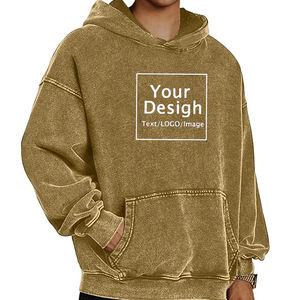 Sweat à capuche délavé pour hommes Sweat à capuche surdimensionné Acid Wash Cotton Baggy Streetwear Sweatshirts Workout Hoodies - Product Image 1