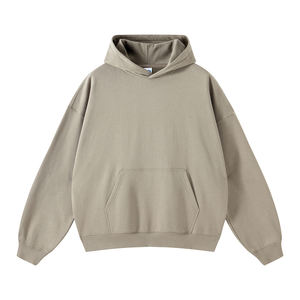 High Quality Cotton <b>Oversize</b> <b>Hoodie</b> Thick <b>Fleece</b> Drop Shoulder Plain Blank Custom French Terry <b>Men</b> Hoodies - Product Image 3