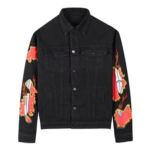 Vestes en jean pour hommes les plus vendues à bas prix, vêtements décontractés, vente en gros OEM, jeans en coton pour hommes de haute qualité, veste en jean avec strass - Product Image 1