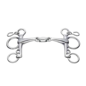 Bits occidentaux en acier inoxydable de haute qualité Pelham Double joint lien ovale meilleure qualité équipement d'équitation en gros - Product Image 1