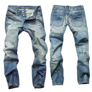 Pantalones clásicos vaqueros rectos para hombre desgastados, pantalones vaqueros para hombre, pantalones vaqueros azules a la venta/pantalones vaqueros para hombre de alta calidad, ajuste más elástico alto - Product Image 1