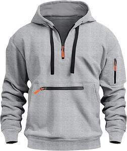Sudaderas con capucha informales de invierno para hombre, Color sólido, 100% algodón, forro polar, ajuste Regular, secado rápido y transpirable, alta calidad - Product Image 4