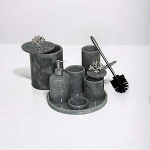 Great Quality In Reasonable Price <b>Marble</b> <b>Bathroom</b> Set With Multiple <b>Accessories</b> Offering Complete Organization For <b>Bathrooms</b> - Product Image 1