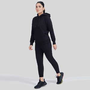 Chándal deportivo con forro polar para mujer, ropa deportiva de manga larga, informal, con capucha, para correr, para invierno, 2 uds. - Product Image 5