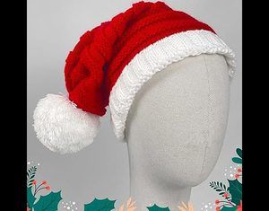 หมวกคริสต์มาสสีแดงปักโลโก้ตามสั่งสำหรับเทศกาลตกแต่งงานปาร์ตี้หมวกถักนิตติ้งสำหรับฤดูหนาว - Product Image 2