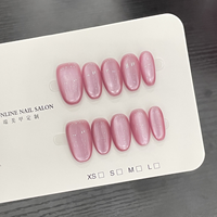 Faux ongles œil de chat à presser, faits main, avec paillettes et strass, courts et carrés, réutilisables, vente en gros, direct usine