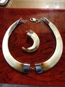 COLGANTES Recién llegado Collar de cuerno de buey de búfalo Estilo animal pulido Joyería de hueso Cuentas de diseño NATURAL Mujeres Niñas Regalos de boda - Product Image 5