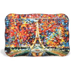 Bandeja de metal rectangular elegante de 238x358mm con borde ondulado Afremov Plato de servicio estilo París hecho de nácar - Product Image 2