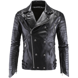 Chaqueta de cuero Otoño e invierno nuevos hombres Moda Streetwear punk ropa chaqueta Nueva chaqueta de cuero de motocicleta hombres - Product Image 1
